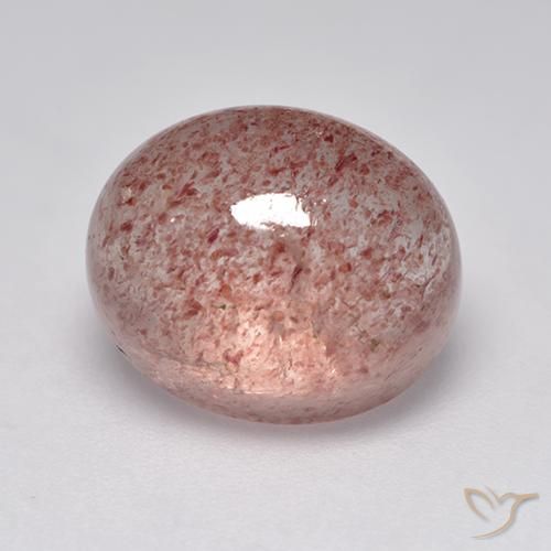 7.08ct 자연스러운 미디엄 핑크 딸기 석영, 타원형, 투명한