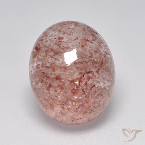 5.25ct 자연스러운 라이트 핑크 딸기 석영, 타원형, 투명한
