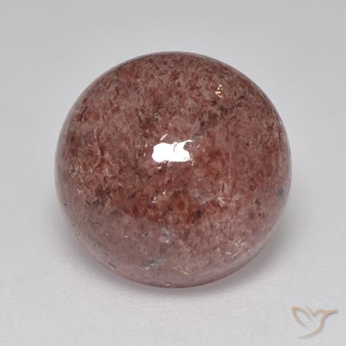 6.97ct 자연스러운 버건디 핑크 딸기 석영, 둥근, 투명한