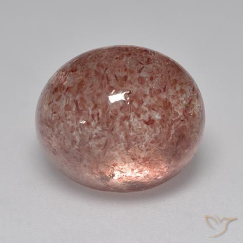 8.68ct 자연스러운 미디엄 핑크 딸기 석영, 타원형, 투명한