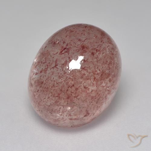 7.57ct 자연스러운 어시 핑크 딸기 석영, 타원형, 투명한