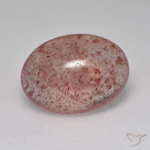 3.68ct 자연스러운 로즈 핑크 딸기 석영, 타원형, 투명한