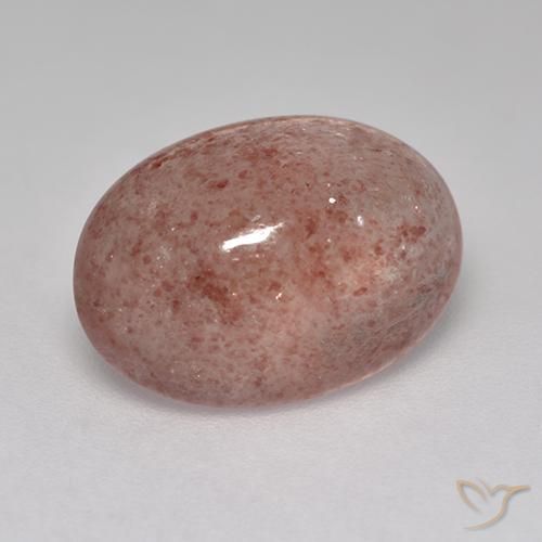 5.05ct 자연스러운 미디엄 다크 핑크 딸기 석영, 타원형, 투명한