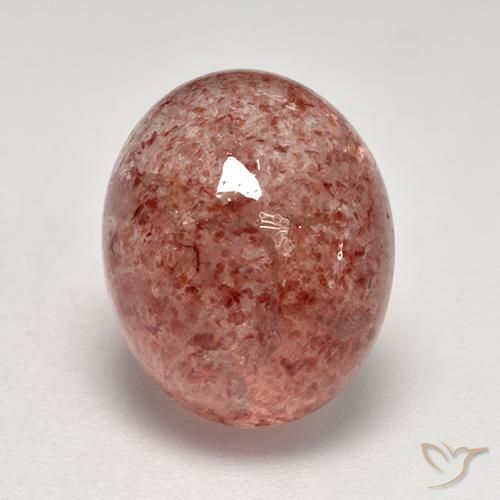 7.86ct 자연스러운 라이트 브릭 레드 딸기 석영, 타원형, 투명한