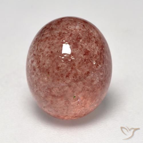 4.95ct 자연스러운 라즈베리 핑크 딸기 석영, 타원형, 투명한
