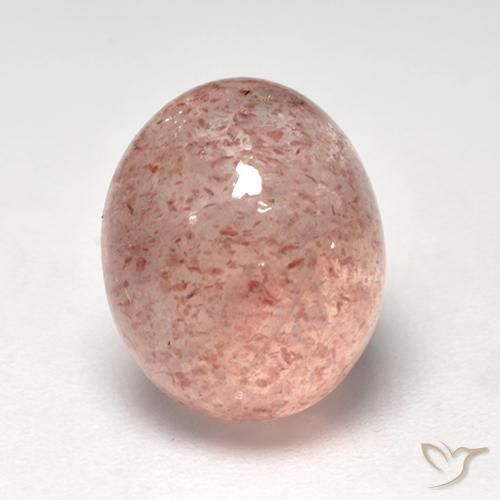 5.76ct 자연스러운 어시 핑크 딸기 석영, 타원형, 투명한