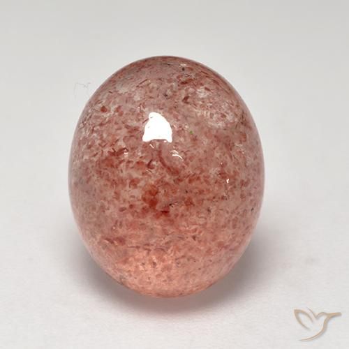6.70ct 자연스러운 인디언 레드 딸기 석영, 타원형, 투명한