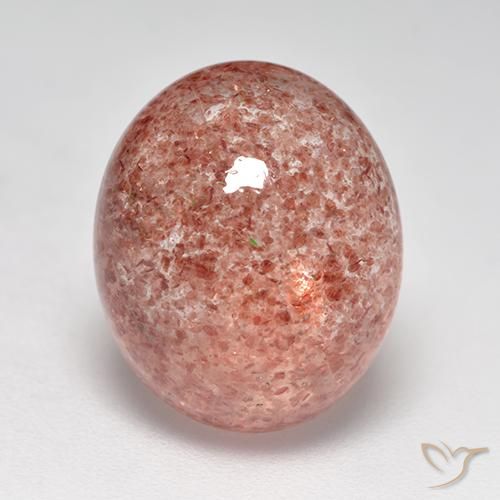 8.00ct 자연스러운 미디엄 핑크 딸기 석영, 타원형, 투명한