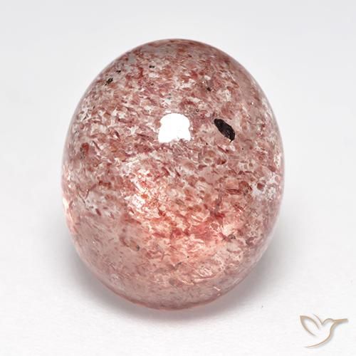 7.14ct 자연스러운 라즈베리 핑크 딸기 석영, 타원형, 투명한