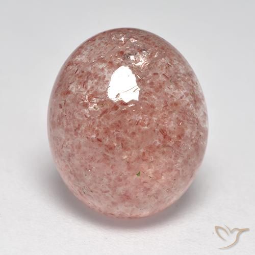 5.78ct 자연스러운 라이트 핑크 딸기 석영, 타원형, 투명한