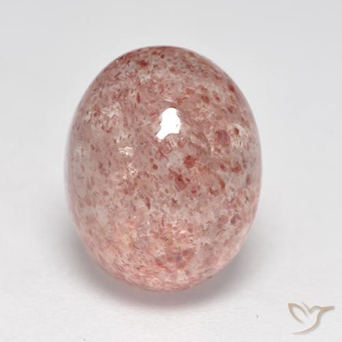 3.90ct 자연스러운 어시 핑크 딸기 석영, 타원형, 투명한