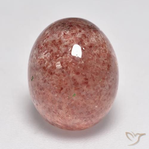 5.97ct 자연스러운 밝은 핑크 딸기 석영, 타원형, 투명한