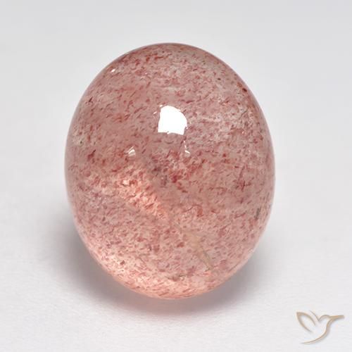 8.24ct 자연스러운 어시 핑크 딸기 석영, 타원형, 투명한