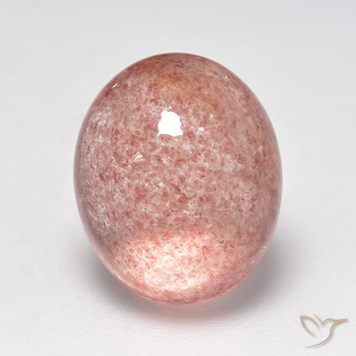 6.70ct 자연스러운 미디엄 라이트 핑크 딸기 석영, 타원형, 투명한