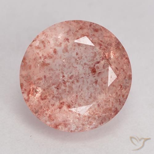 3.62ct 자연스러운 어시 핑크 딸기 석영, 둥근, 투명한