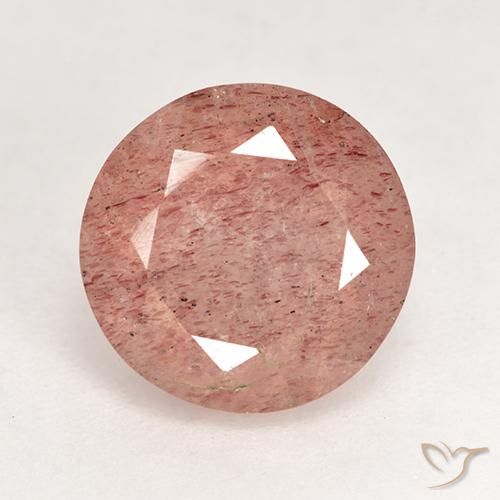 3.59ct 자연스러운 자몽 핑크 딸기 석영, 둥근, 투명한