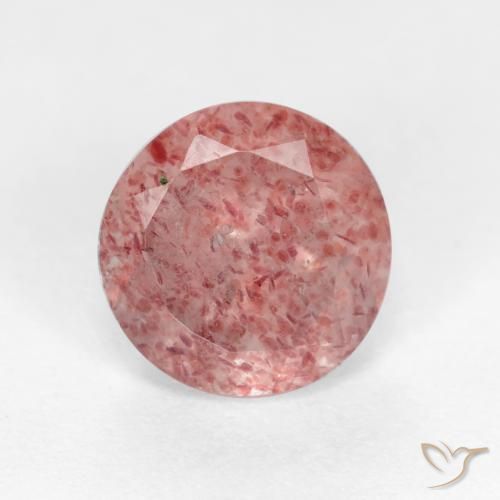 1.31ct 자연스러운 로즈 핑크 딸기 석영, 둥근, 투명한