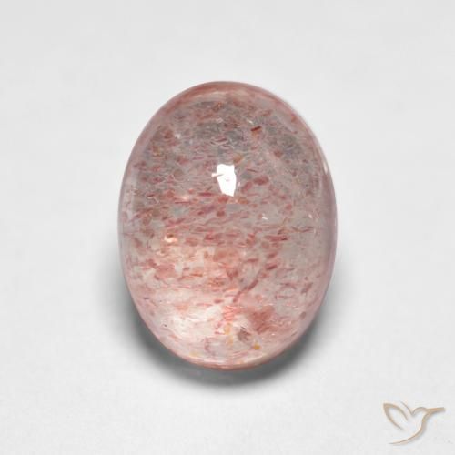 1.76ct 자연스러운 라이트 핑크 딸기 석영, 타원형, 투명한