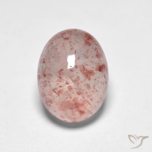 1.82ct 자연스러운 라이트 핑크 딸기 석영, 타원형, 투명한