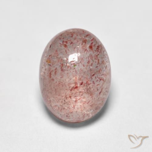 1.56ct 자연스러운 라이트 핑크 딸기 석영, 타원형, 투명한