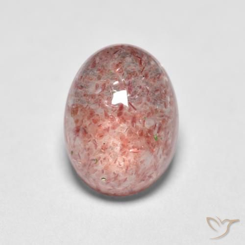 1.59ct 자연스러운 어시 핑크 딸기 석영, 타원형, 투명한