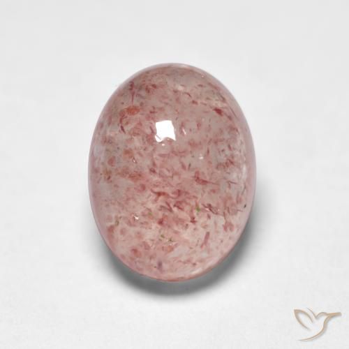 1.73ct 자연스러운 라이트 핑크 딸기 석영, 타원형, 투명한