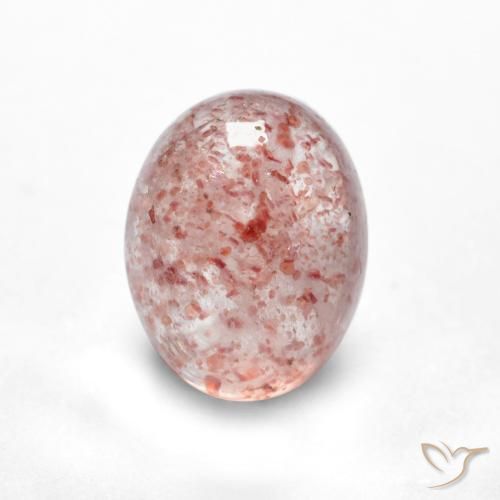 1.78ct 자연스러운 라이트 핑크 딸기 석영, 타원형, 투명한