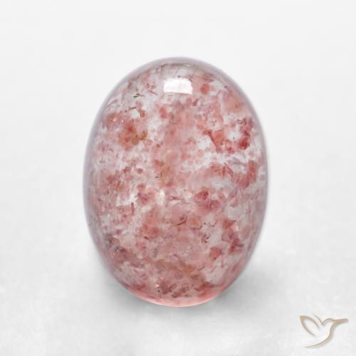1.73ct 자연스러운 라이트 핑크 딸기 석영, 타원형, 투명한
