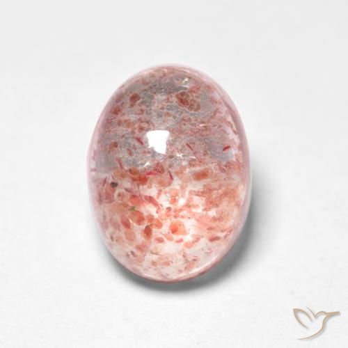 1.65ct 자연스러운 라이트 핑크 딸기 석영, 타원형, 투명한