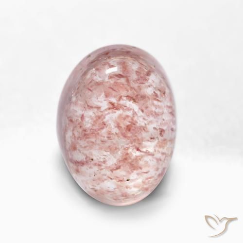 2.00ct 자연스러운 라이트 핑크 딸기 석영, 타원형, 투명한