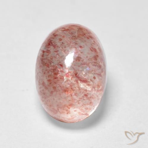 1.15ct 자연스러운 미디엄 핑크 딸기 석영, 타원형, 투명한