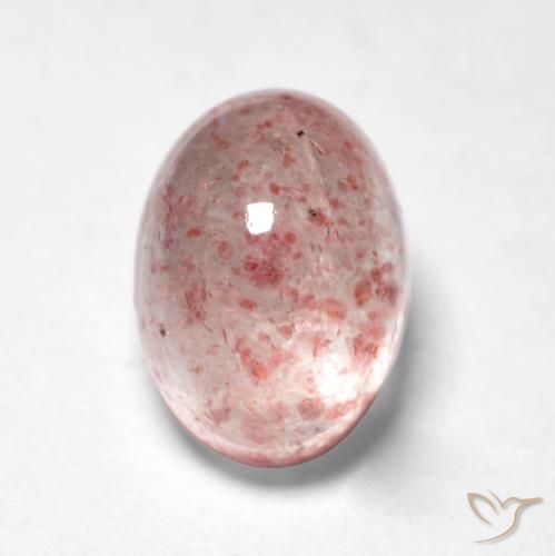 1.28ct 자연스러운 어시 핑크 딸기 석영, 타원형, 투명한