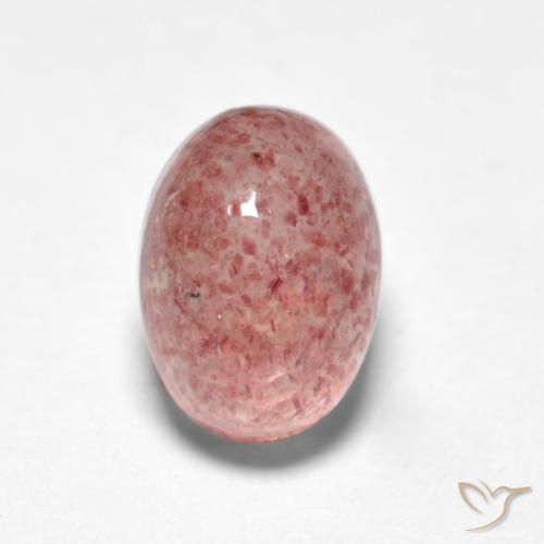 1.19ct 자연스러운 딥 핑크 딸기 석영, 타원형, 투명한