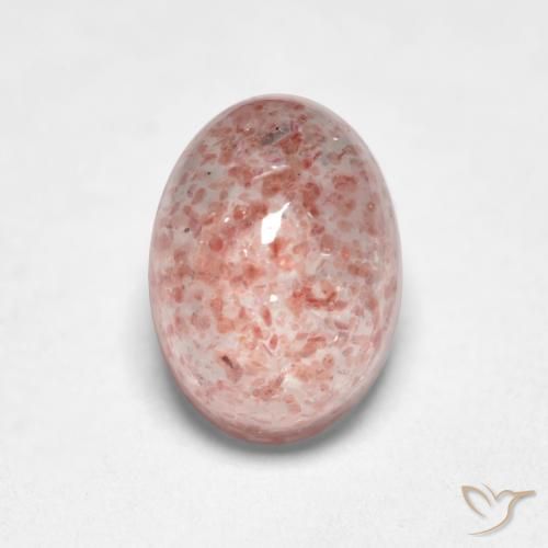 1.27ct 자연스러운 어시 핑크 딸기 석영, 타원형, 투명한