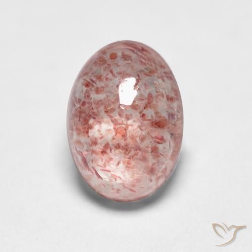 1.15ct 자연스러운 어시 핑크 딸기 석영, 타원형, 투명한