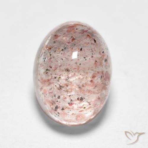 1.77ct 자연스러운 라이트 핑크 딸기 석영, 타원형, 투명한