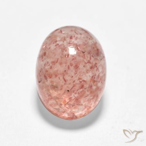 1.92ct 자연스러운 어시 핑크 딸기 석영, 타원형, 투명한