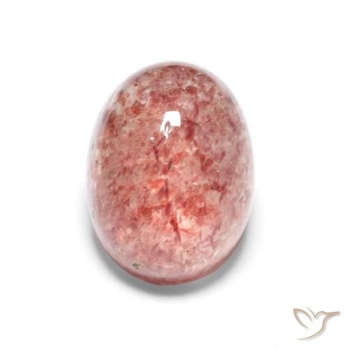 1.76ct 자연스러운 라즈베리 핑크 딸기 석영, 타원형, 투명한
