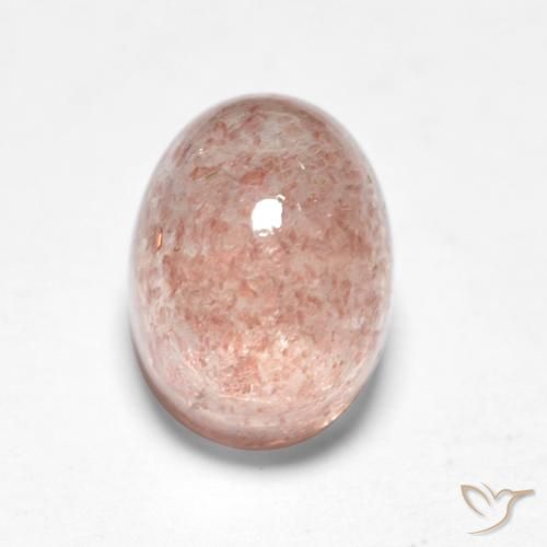 1.96ct 자연스러운 복숭아 장미 딸기 석영, 타원형, 투명한