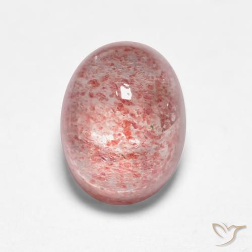 1.91ct 자연스러운 미디엄 핑크 딸기 석영, 타원형, 투명한