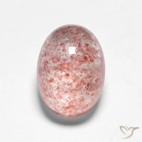 1.85ct 자연스러운 라이트 로즈 핑크 딸기 석영, 타원형, 투명한