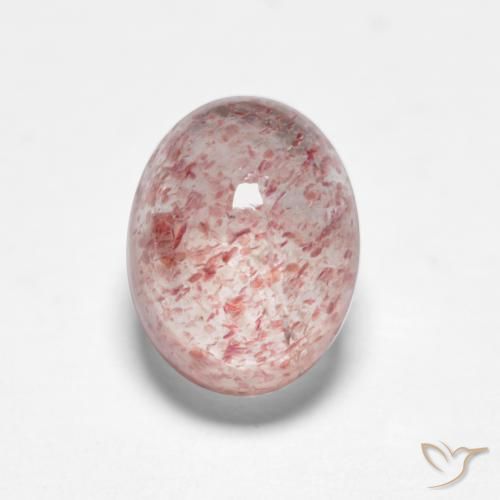1.97ct 자연스러운 라이트 버블검 핑크 딸기 석영, 타원형, 투명한