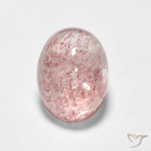 1.59ct 자연스러운 라이트 핑크 딸기 석영, 타원형, 투명한