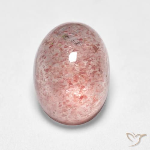 1.75ct 자연스러운 라이트 핑크 딸기 석영, 타원형, 투명한
