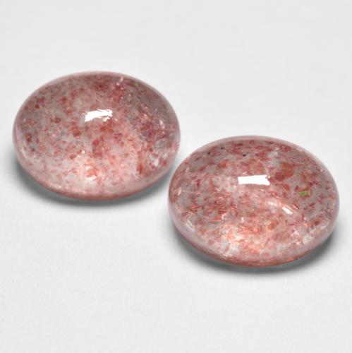 2.99캐럿 천연 미디엄 핑크 스트로베리 쿼츠 보석, 타원형 컷, 8.1×6.2 mm, 투명한