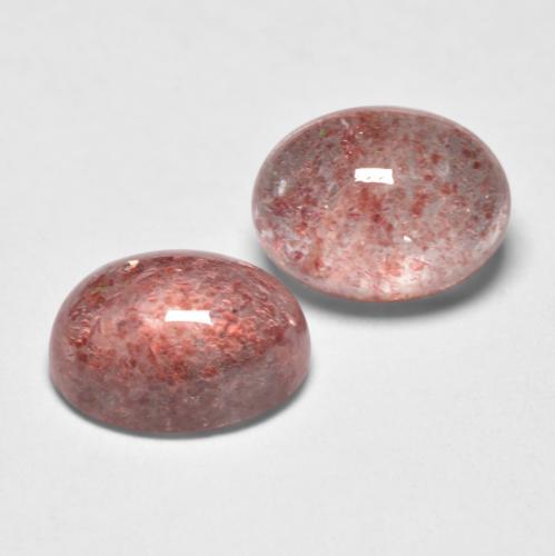 2.99캐럿 천연 미디엄 핑크 스트로베리 쿼츠 보석, 타원형 컷, 8.1×6.2 mm, 투명한