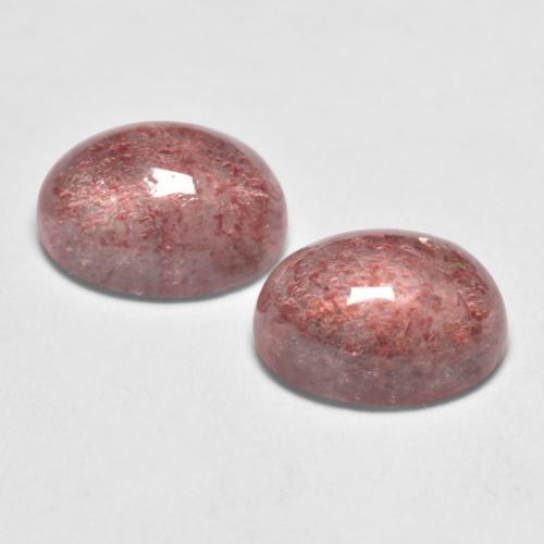 2.99캐럿 천연 미디엄 핑크 스트로베리 쿼츠 보석, 타원형 컷, 8.1×6.2 mm, 투명한