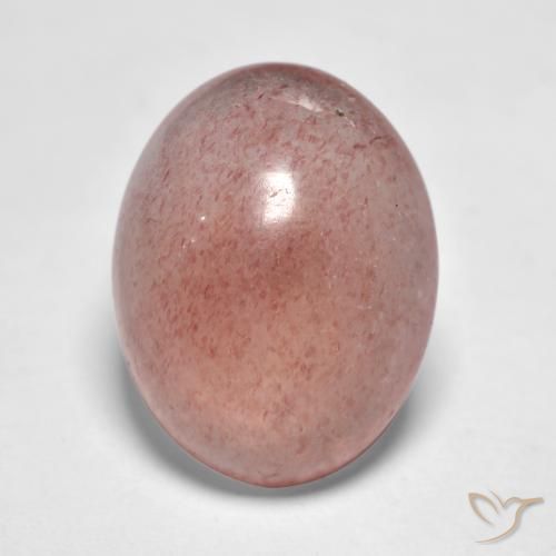 7.34ct 자연스러운 핑크 톤 딸기 석영, 타원형, 투명한