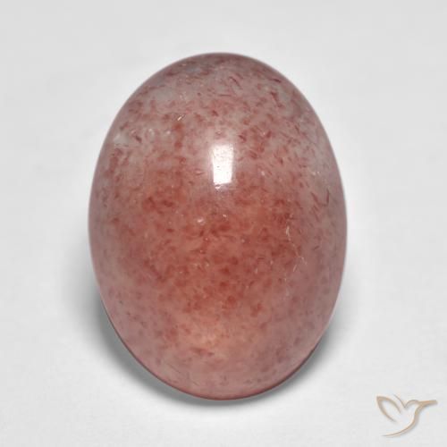 7.41ct 자연스러운 브릭 레드 딸기 석영, 타원형, 투명한