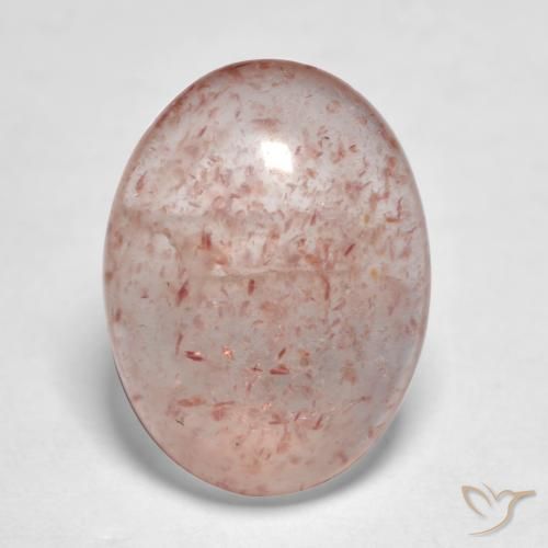 6.42ct 자연스러운 라이트 핑크 딸기 석영, 타원형, 투명한